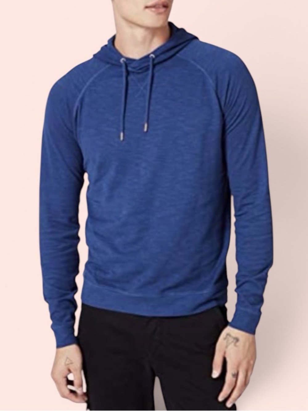 GOOD MAN BRAND Blue Soft Slub Jersey Hoodie